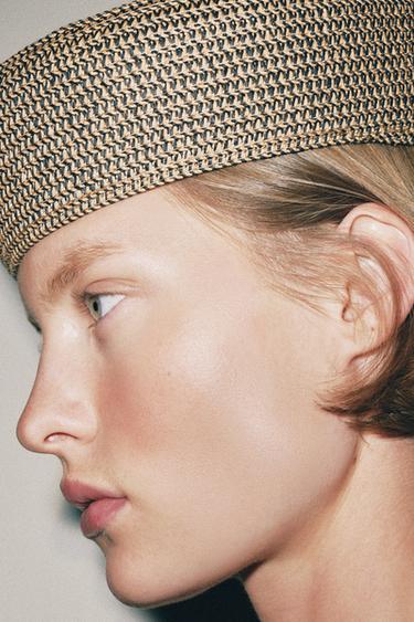 BONNET CASQUETTE COMBINÉ - Écru / Noir de Zara - Image 1