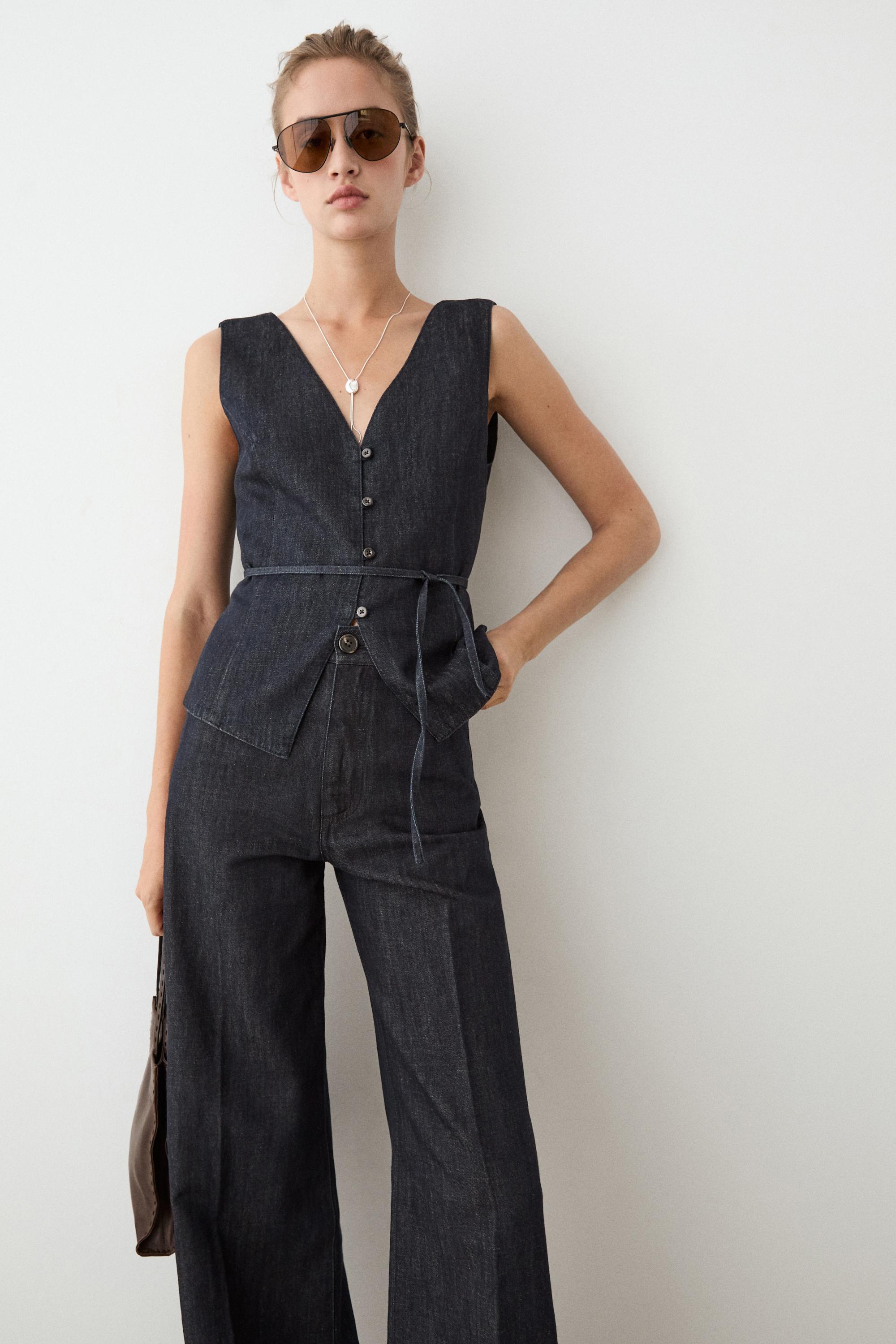 Gilet denim total look