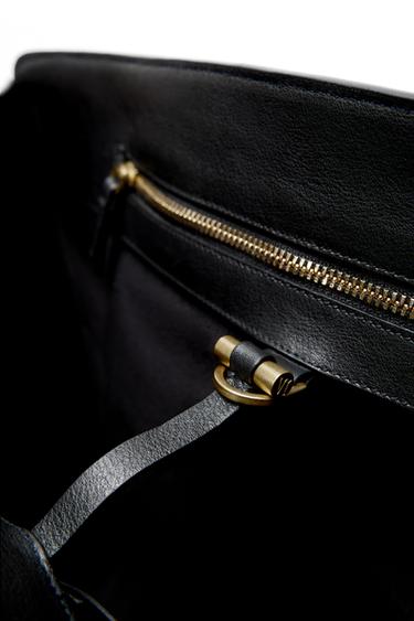 SAC EN CUIR CABAS ÉDITION LIMITÉE - Noir de Zara - Image 5