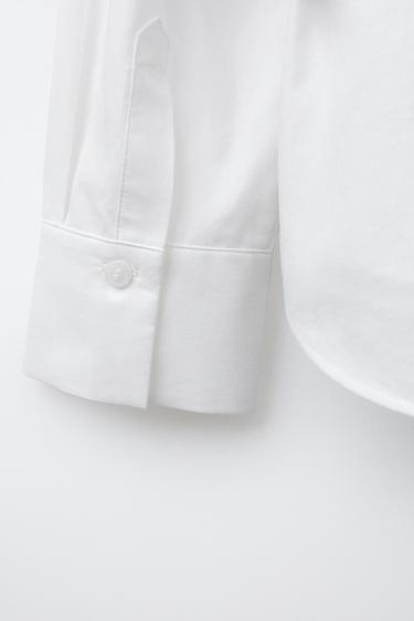 CHEMISE EN POPELINE, GILET EN MAILLE ET LACETS EN VELOURS - Blanc / Gris de Zara - Image 3