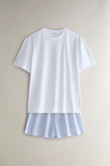 CHECK T-SHIRT AND SHORTS SET – Kék a ZARA-tól – 0 kép