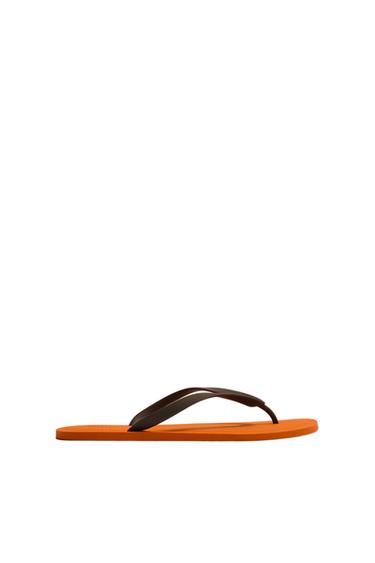 SANDALIA TIRAS - Naranja de Zara