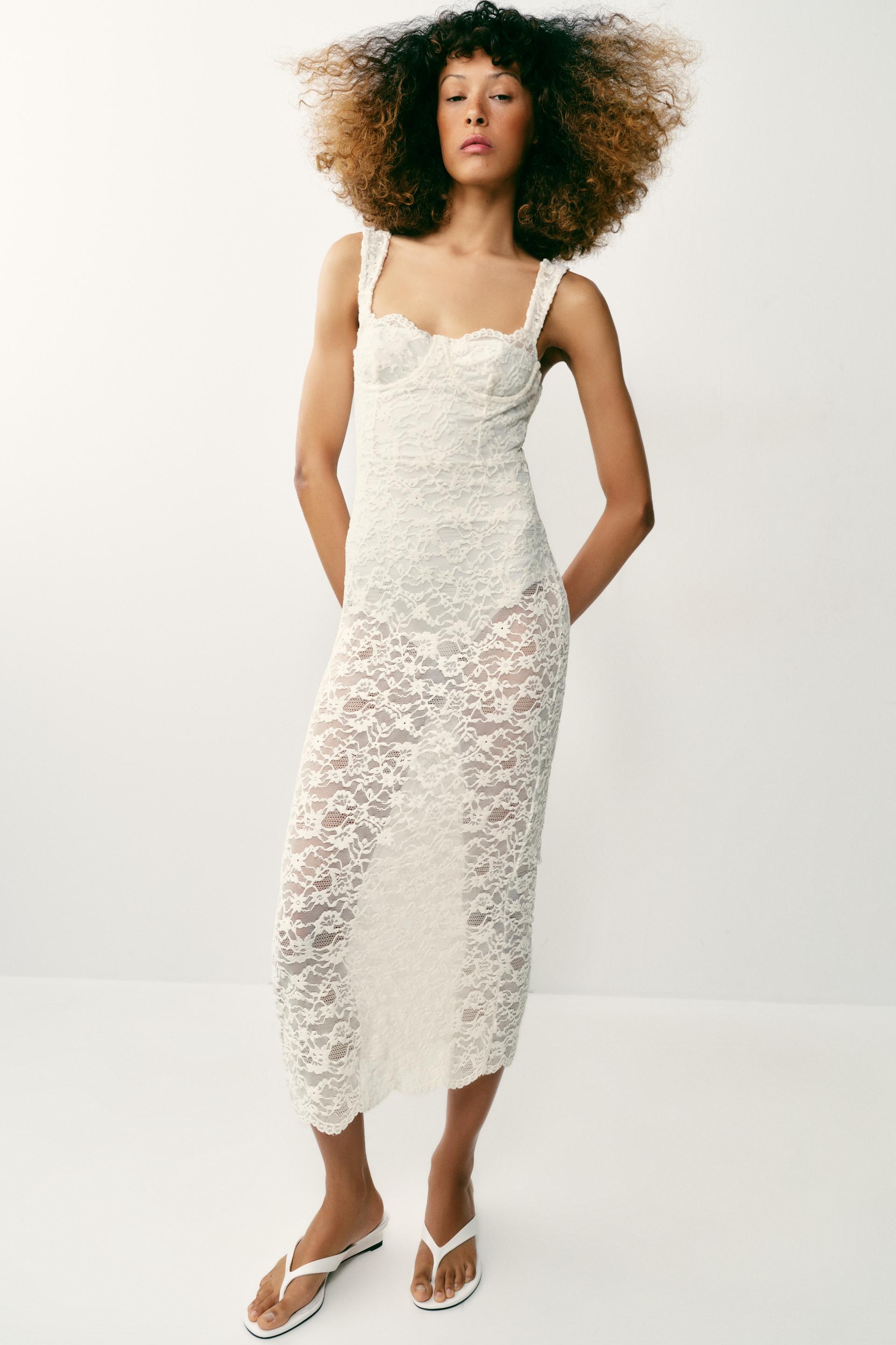 LACE MIDI DRESS - Small