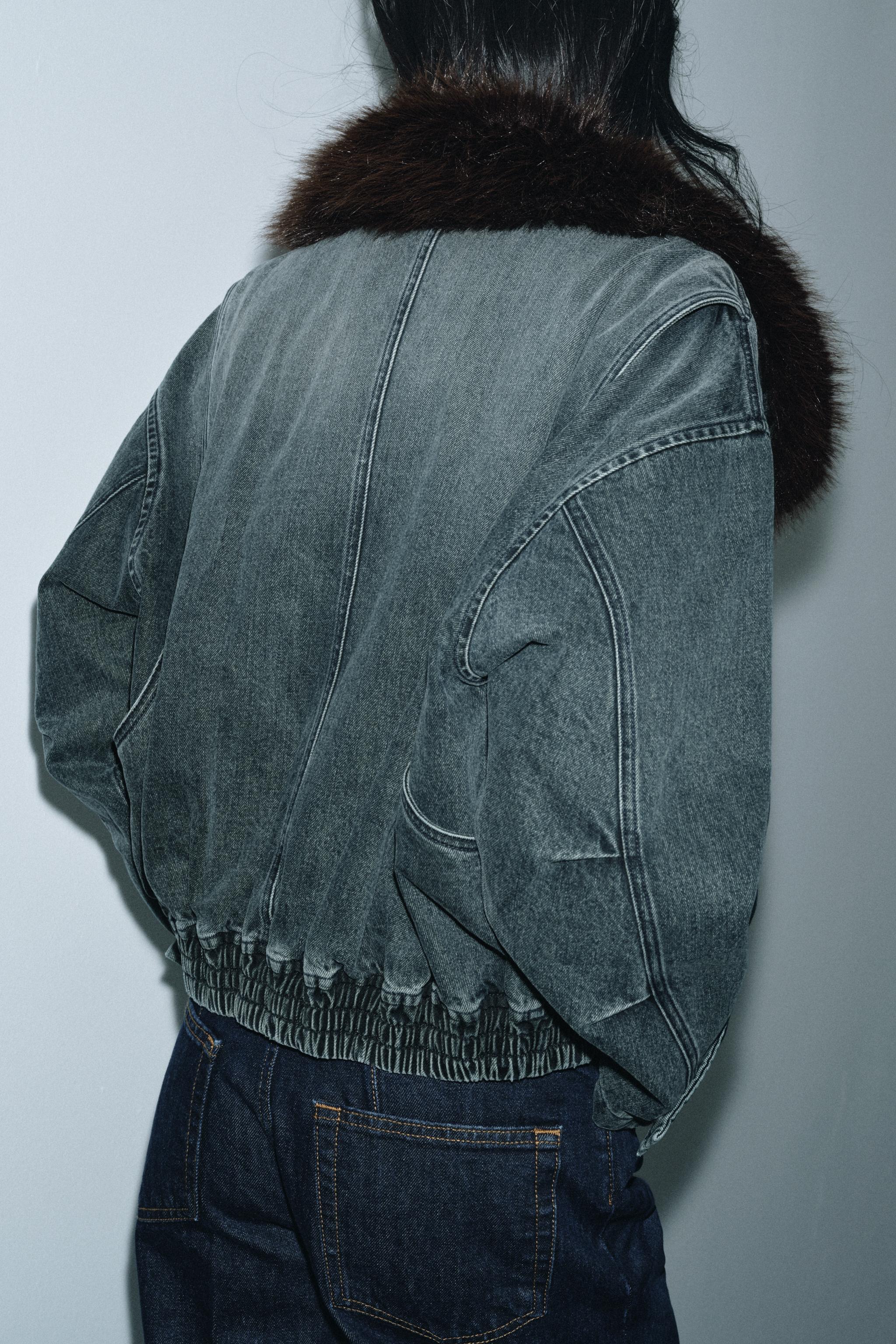 ZW COLLECTION DENIM BOMBER JACKET