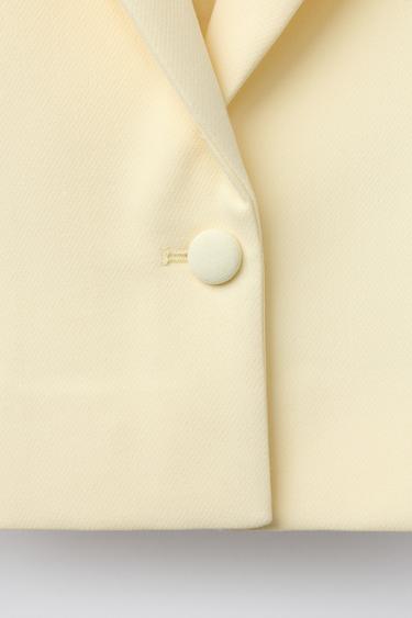 VESTE À BOUTON RECOUVERT - Jaune pastel de Zara - Image 3