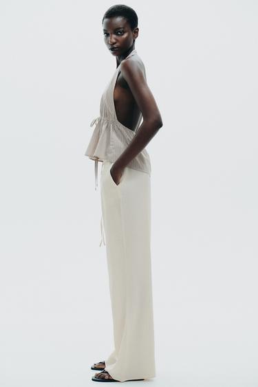 PANTALÓN ESTRUCTURA - Marfil de Zara