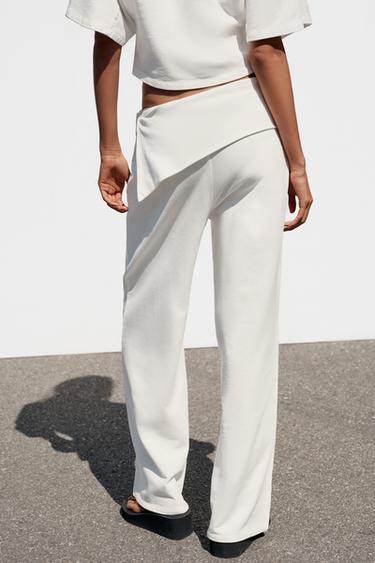 ASYMMETRIC WAIST TROUSERS - Ecru by Zara - Image 4