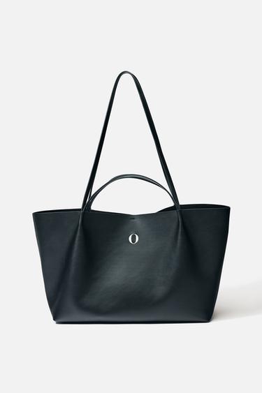 BOLSO SHOPPER HEBILLA - Negro de Zara