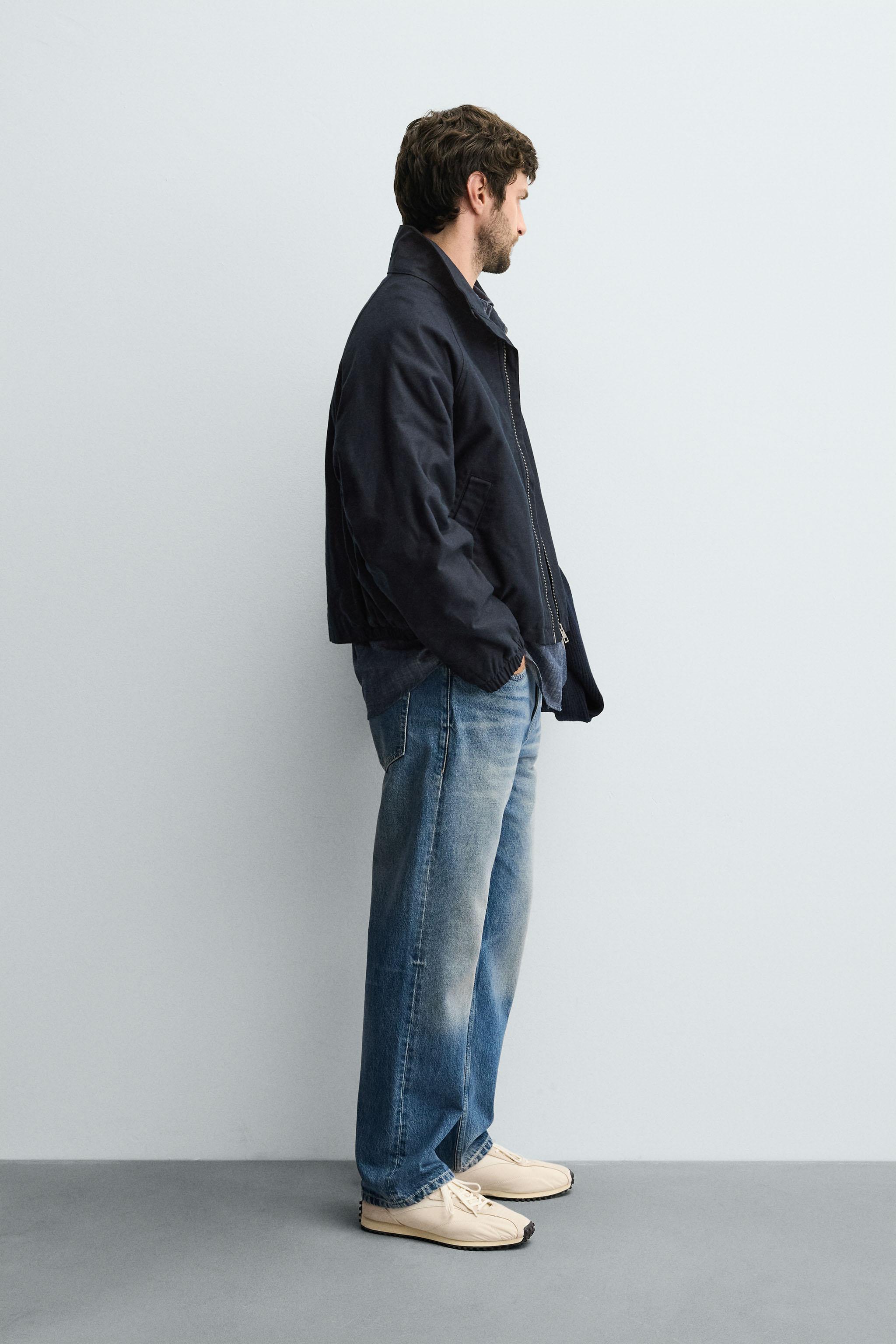 クロップドフィットパフジャケット - ブルー | ZARA Japan / 日本