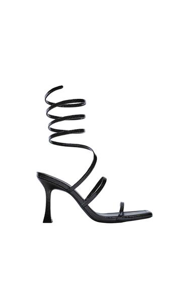 HEELED SPIRAL SANDALS