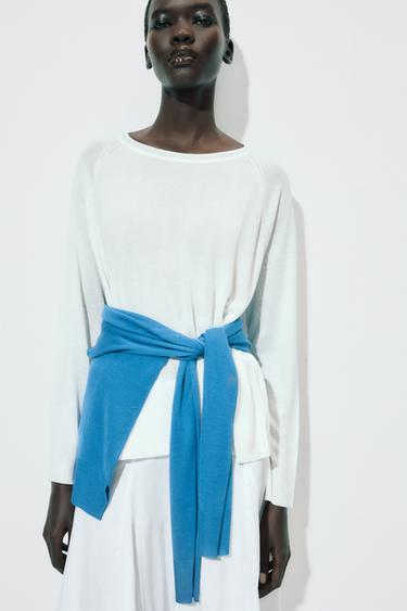 BASIC KNIT SWEATER - White by Zara