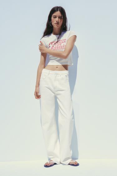 TRF CURVE HIGH-WAIST JEANS - Oyster-white by Zara - Image 1