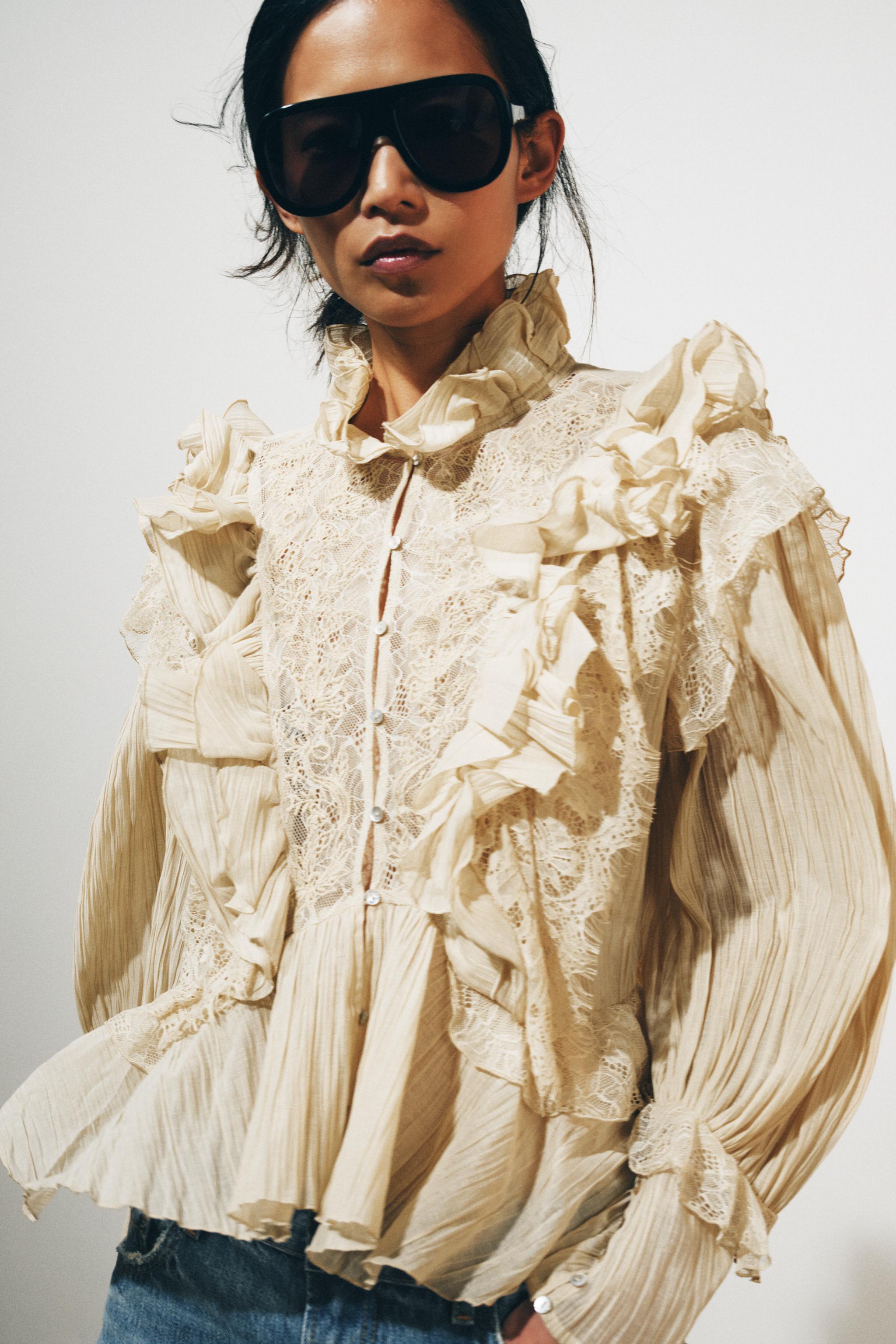 CHEMISE ROMANTIQUE À VOLANTS ZW COLLECTION