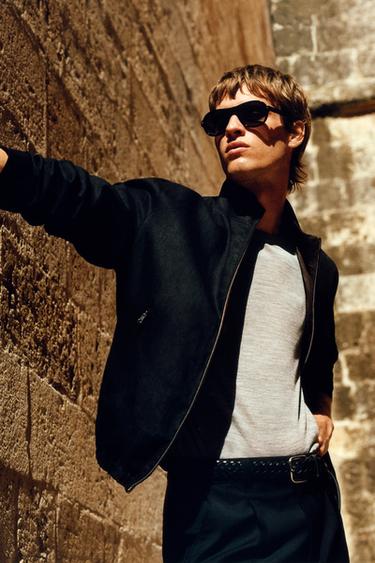 Zara Reversible linen jacket - Black