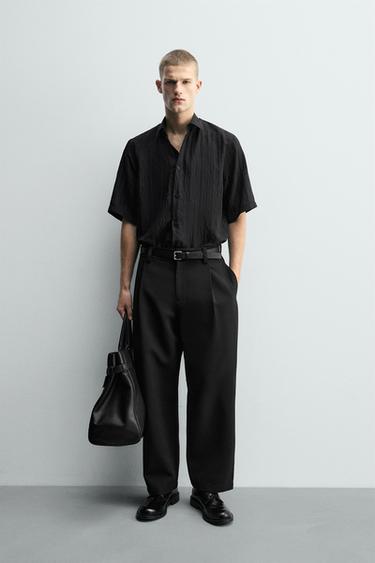 TEXTURED RELAXED FIT SHIRT - Black by Zara