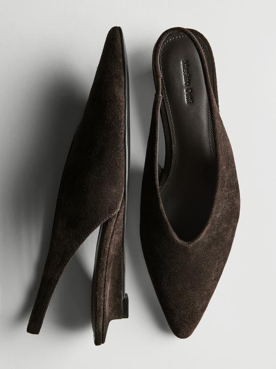Split suede leather slingback shoes from Zara - $200