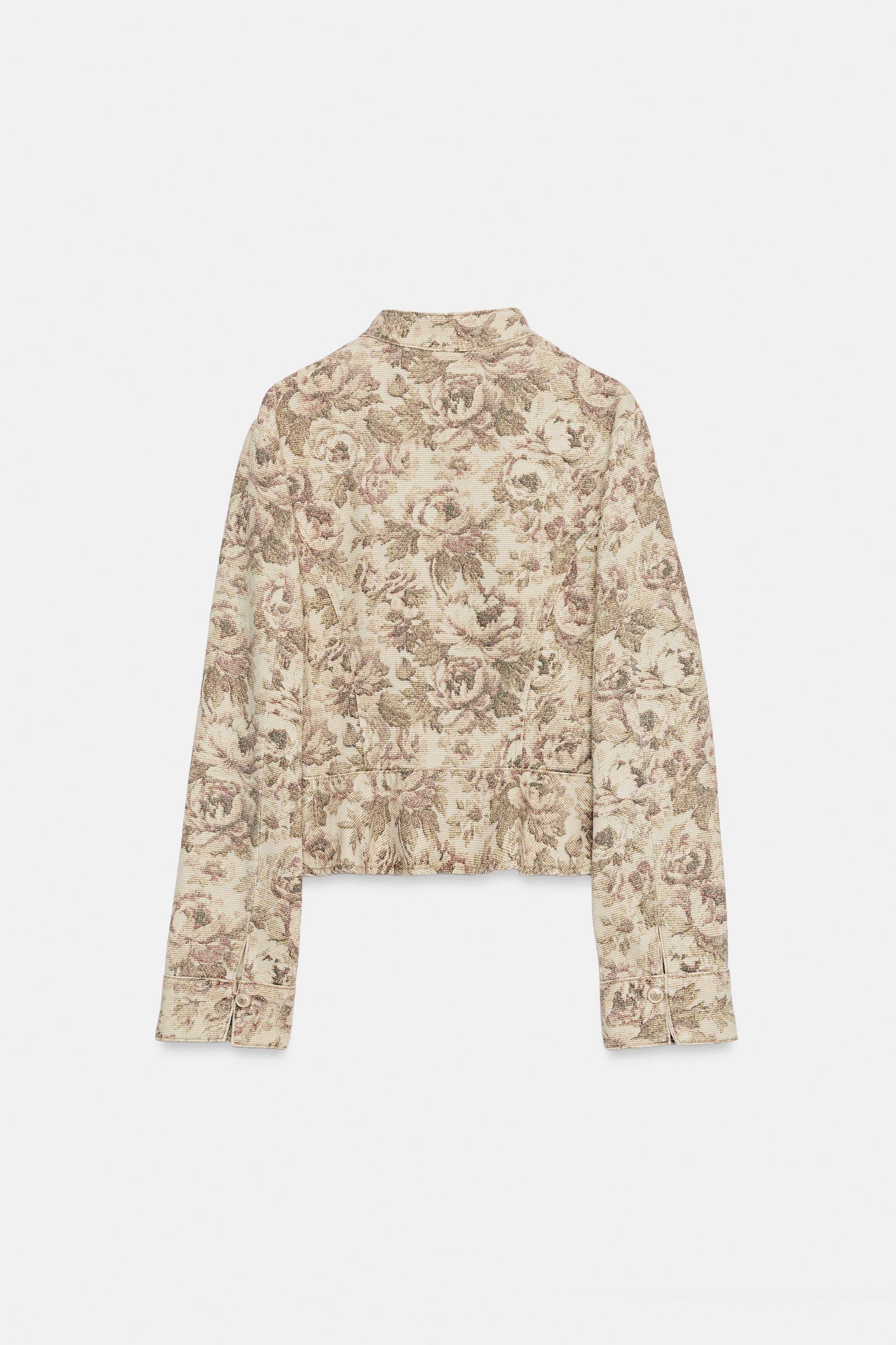 Женские куртки Zara Z1975 FLORAL PRINT DENIM JACKET — фото 8