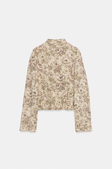 BLOUSON Z1975 DENIM À IMPRIMÉ FLEURI - Imprimée de Zara - Image 7