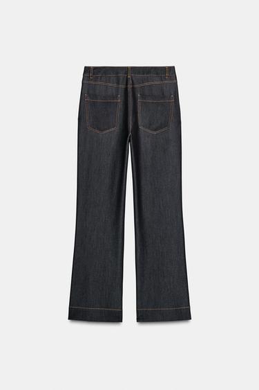 CONTRAST TOPSTITCH SEAM TROUSERS - Black by Zara
