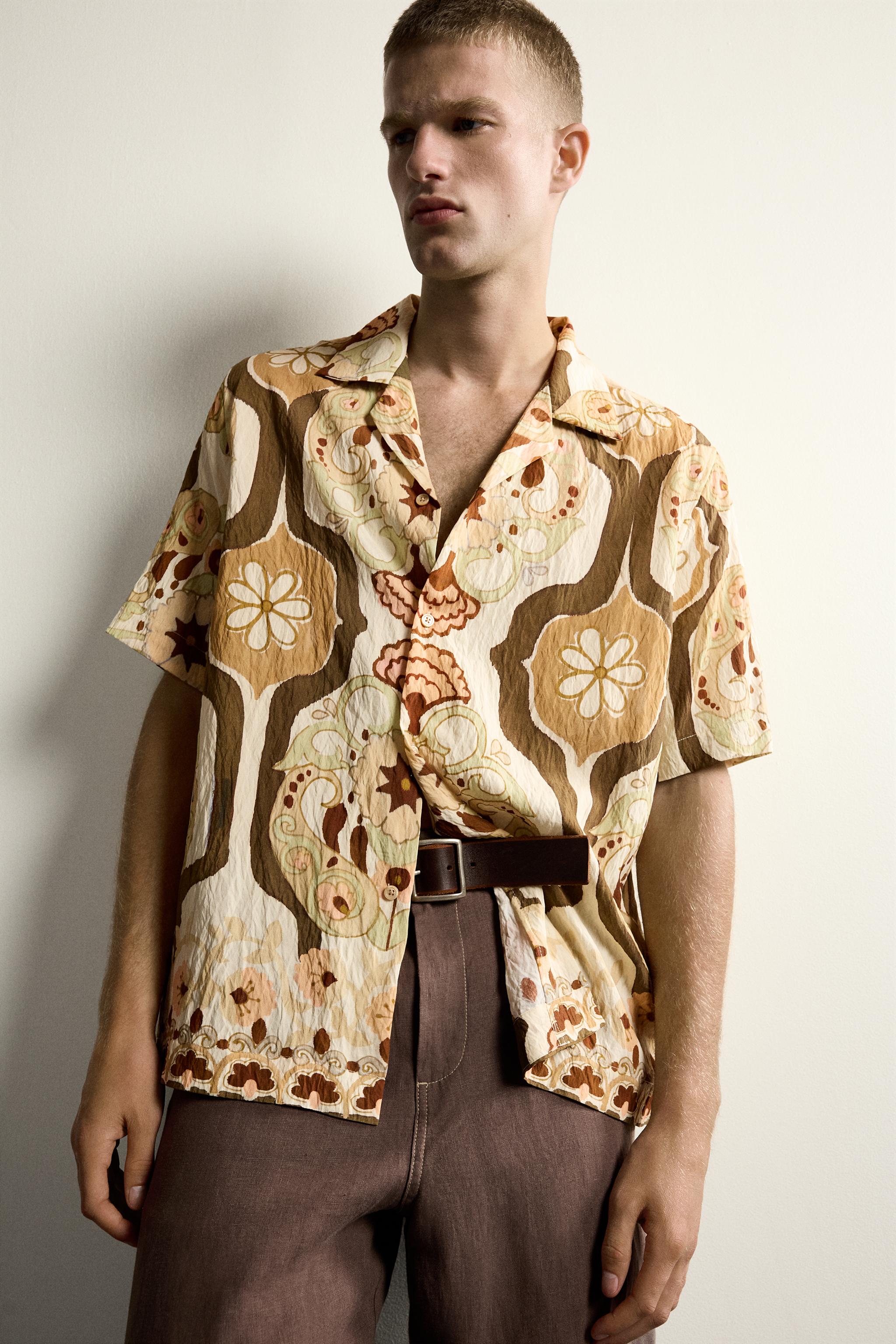 ABSTRACT PRINT FLOWY SHIRT