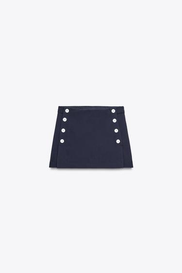 SKORT WITH BUTTONS - Navy blue de Zara - Image 4