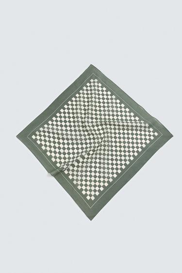 CHECK PRINT BANDANA - Green by Zara - Image 1