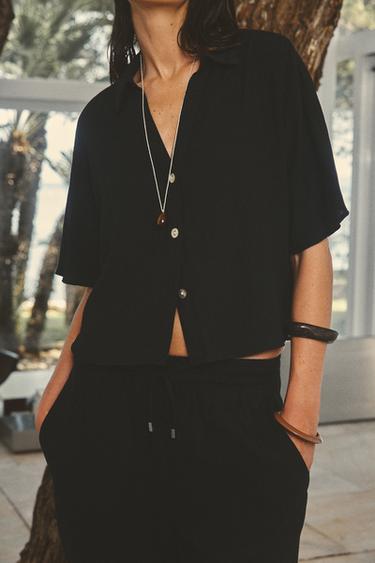 SHORT SLEEVE SHIRT - Black by Zara