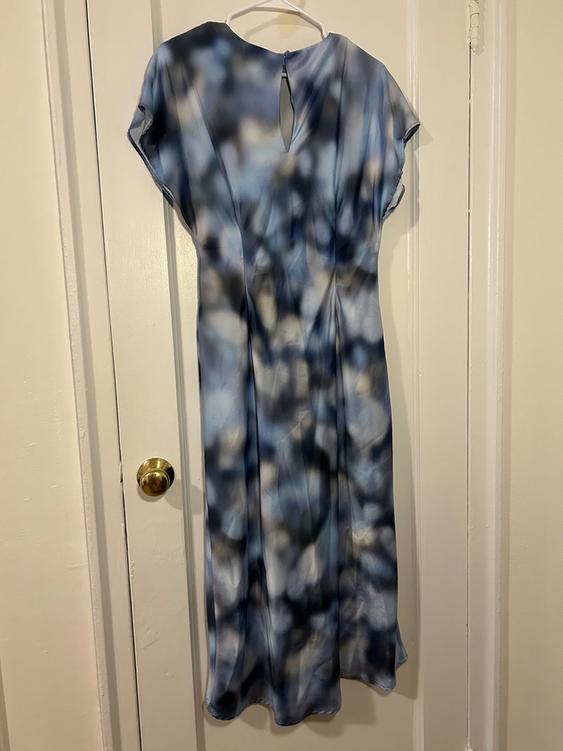 SATIN EFFECT TIE-DYE MIDI DRESS - Image 2