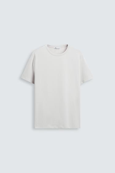 BASIC SLIM FIT T-SHIRT - Pearl grey by Zara