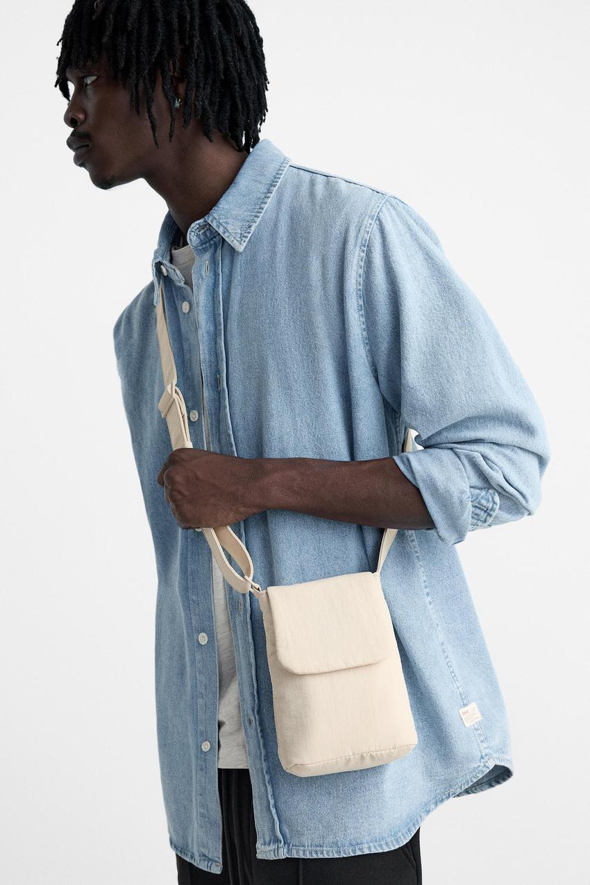 ナイロンミニショルダーバッグ - ボーンホワイト | ZARA Japan / 日本