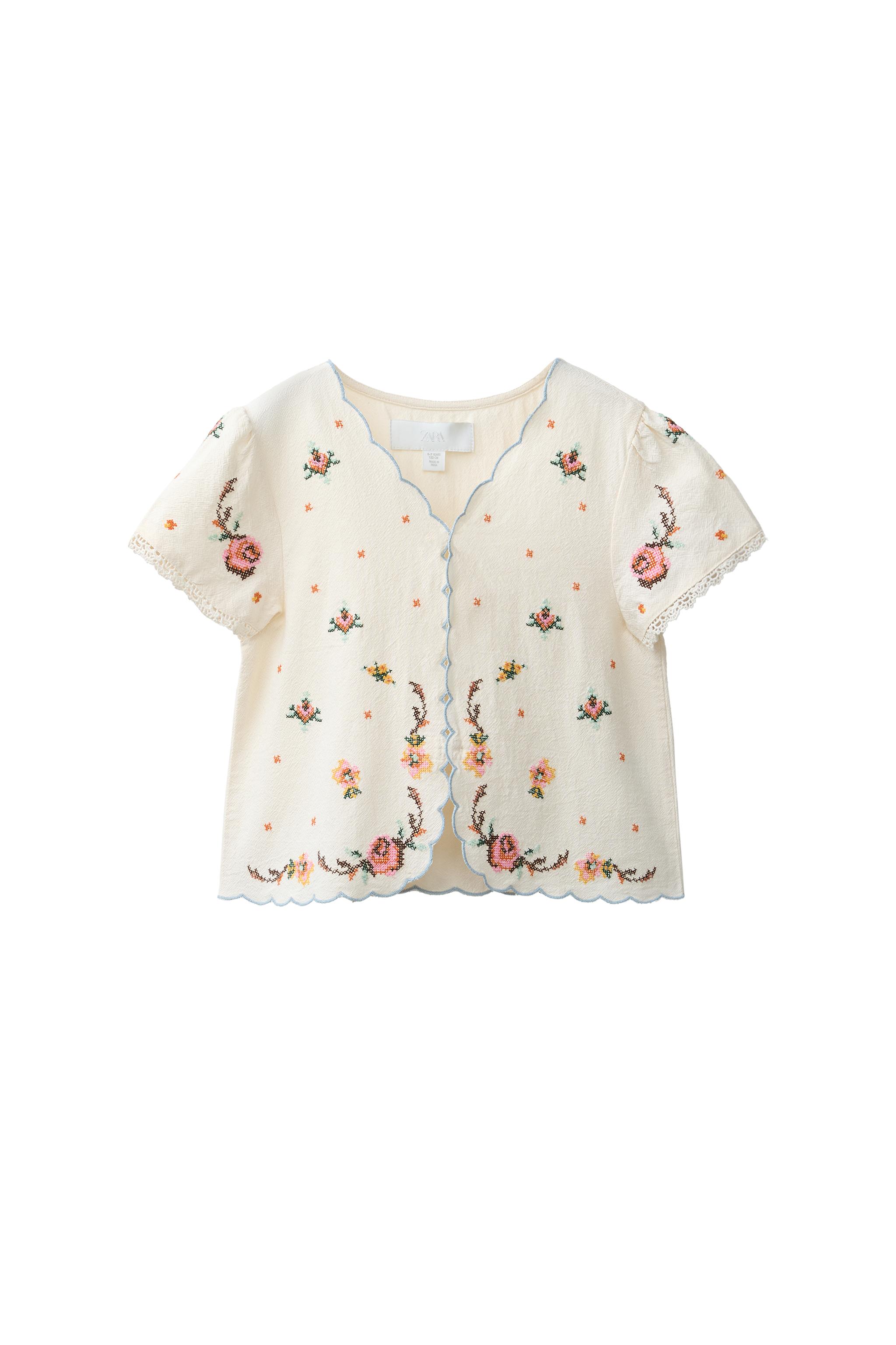 刺繍入りブラウス - エクリュ | ZARA Japan / 日本