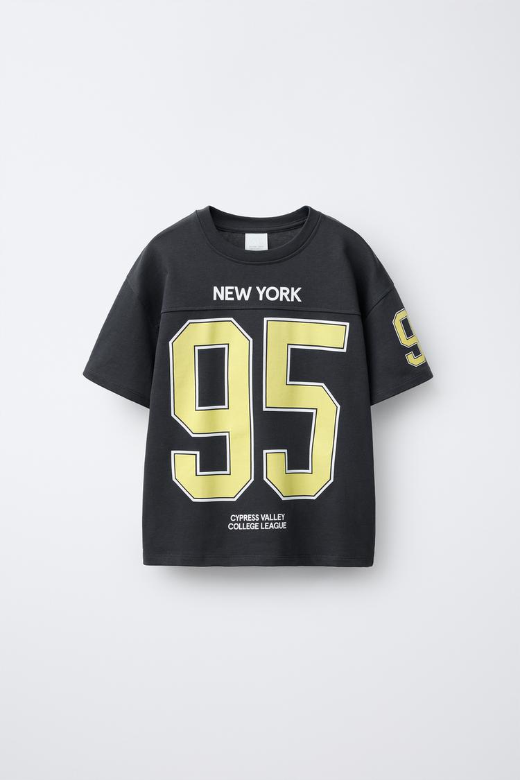 NUMBER PRINT T-SHIRT Anthracite grey ZARA United Kingdom