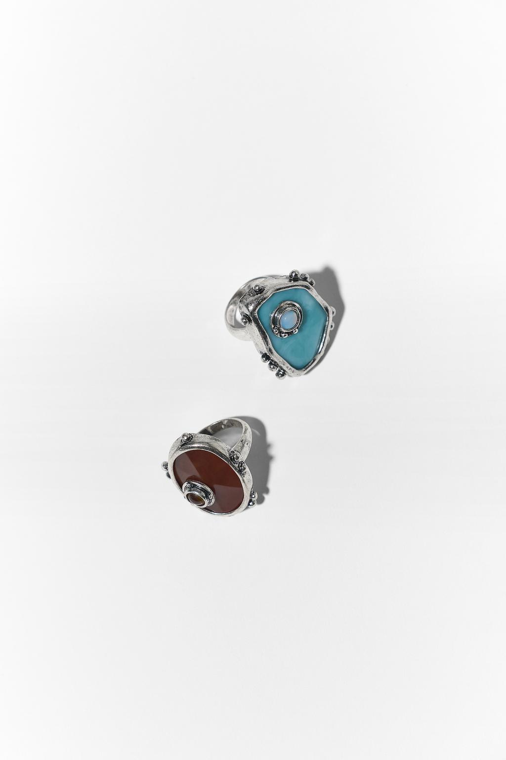 PACK OF 2 METAL RINGS WITH WESTERN DETAIL