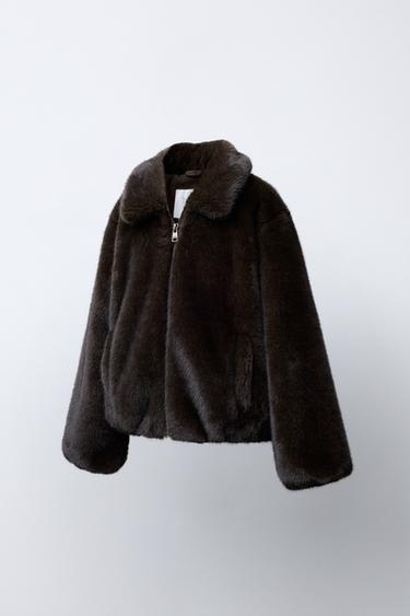 FAUX FUR BOMBER JACKET - Mink by Zara - Image 1