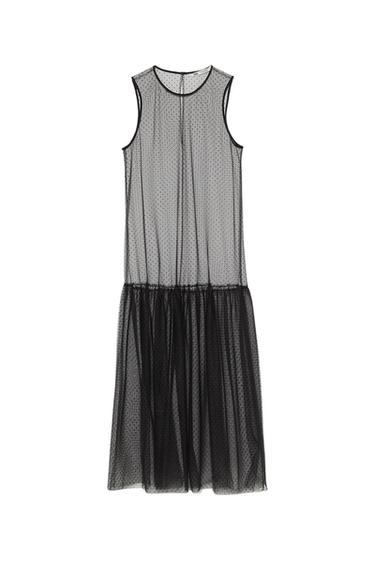 DOTTED MESH TULLE DRESS