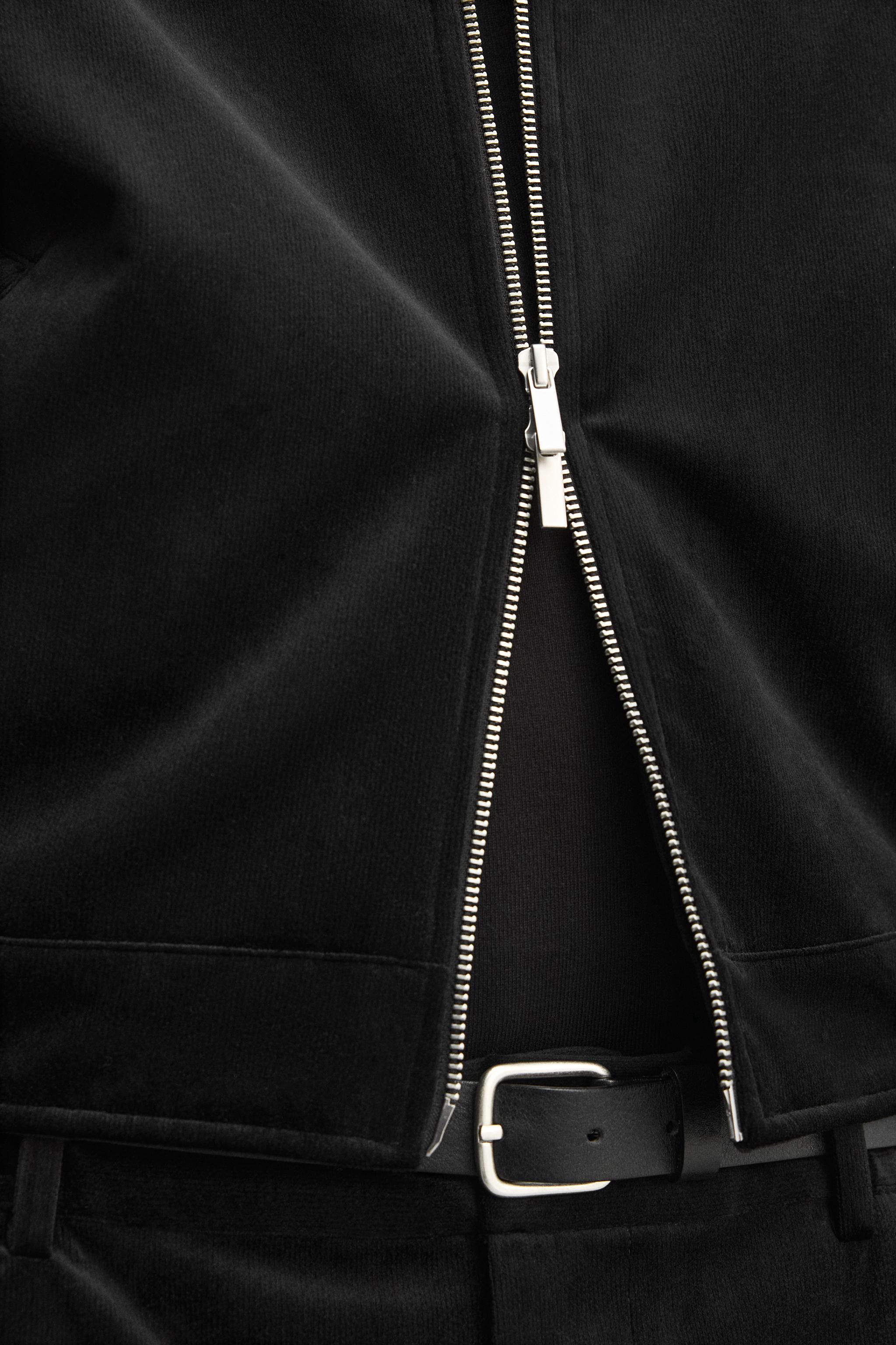 TEXTURED VELVET OVERSHIRT