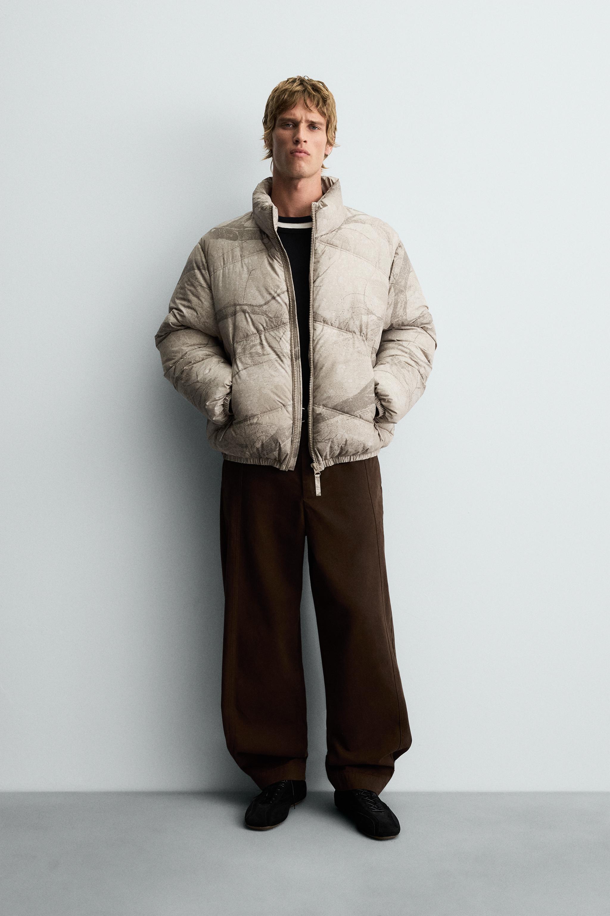 Beige Zara Men Steppjacke Zara Winterjacke Damen Zara Jacken Damen