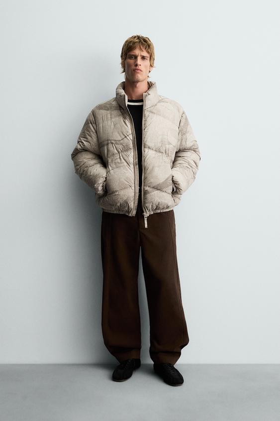 ABSTRACT PRINT PUFFER JACKET