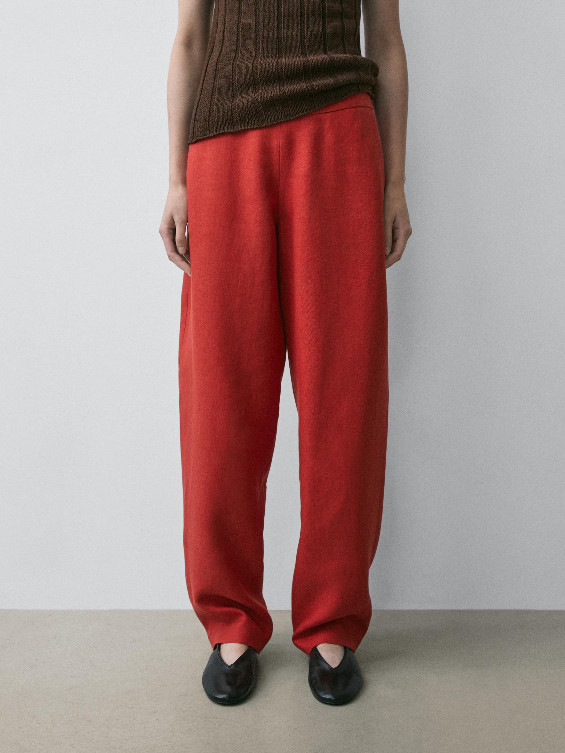 Voluminous linen trousers