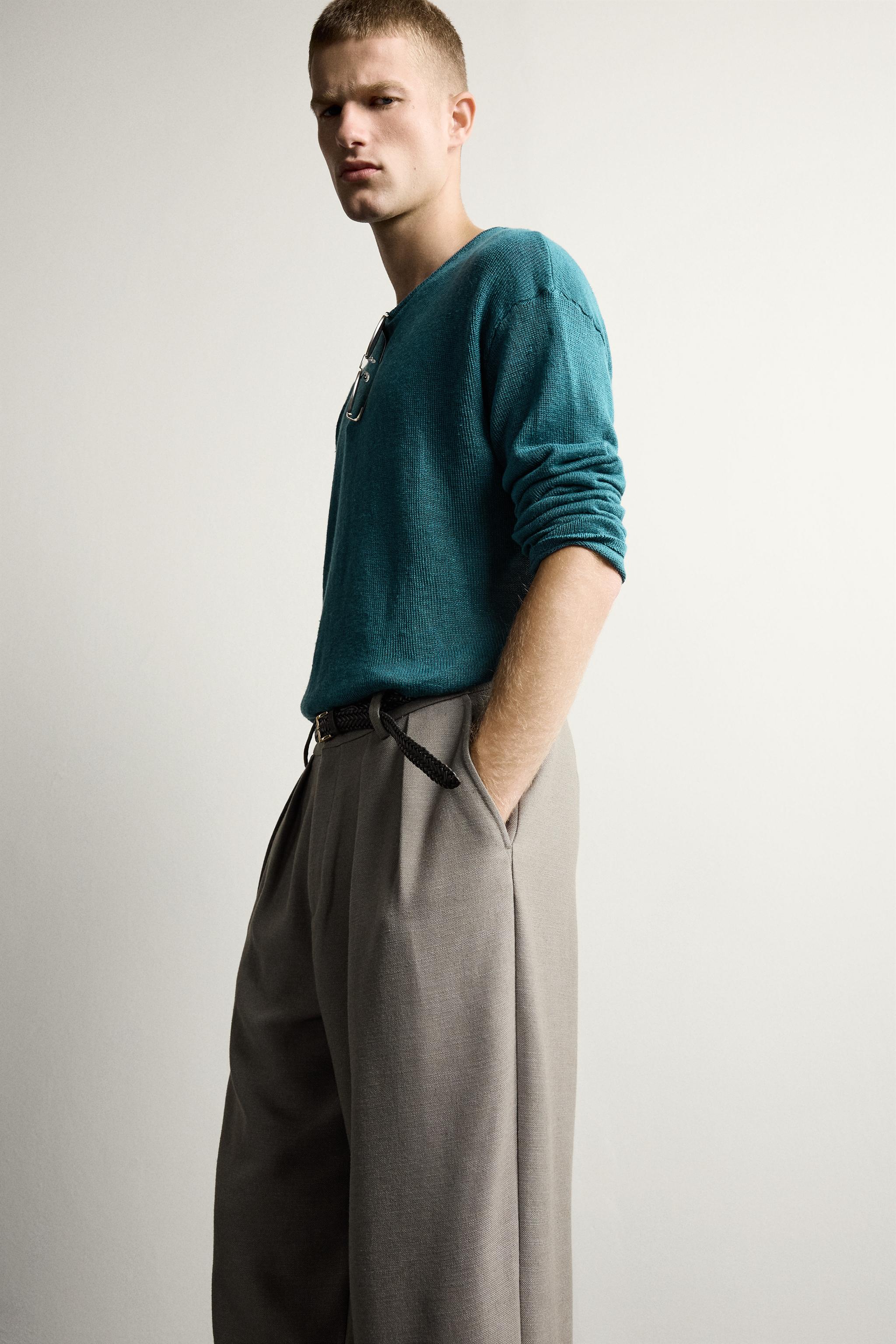 Мужские свитеры Zara 100% HEMP RELAXED FIT SWEATER — фото 5