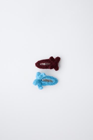 Zara PACK OF TWO BOW POINT BARRETTES - Multicolored