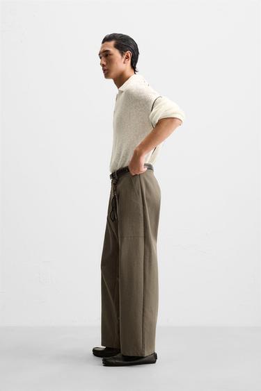RELAXED FIT TROUSERS WITH POCKETS - Khaki by Zara - Image 3