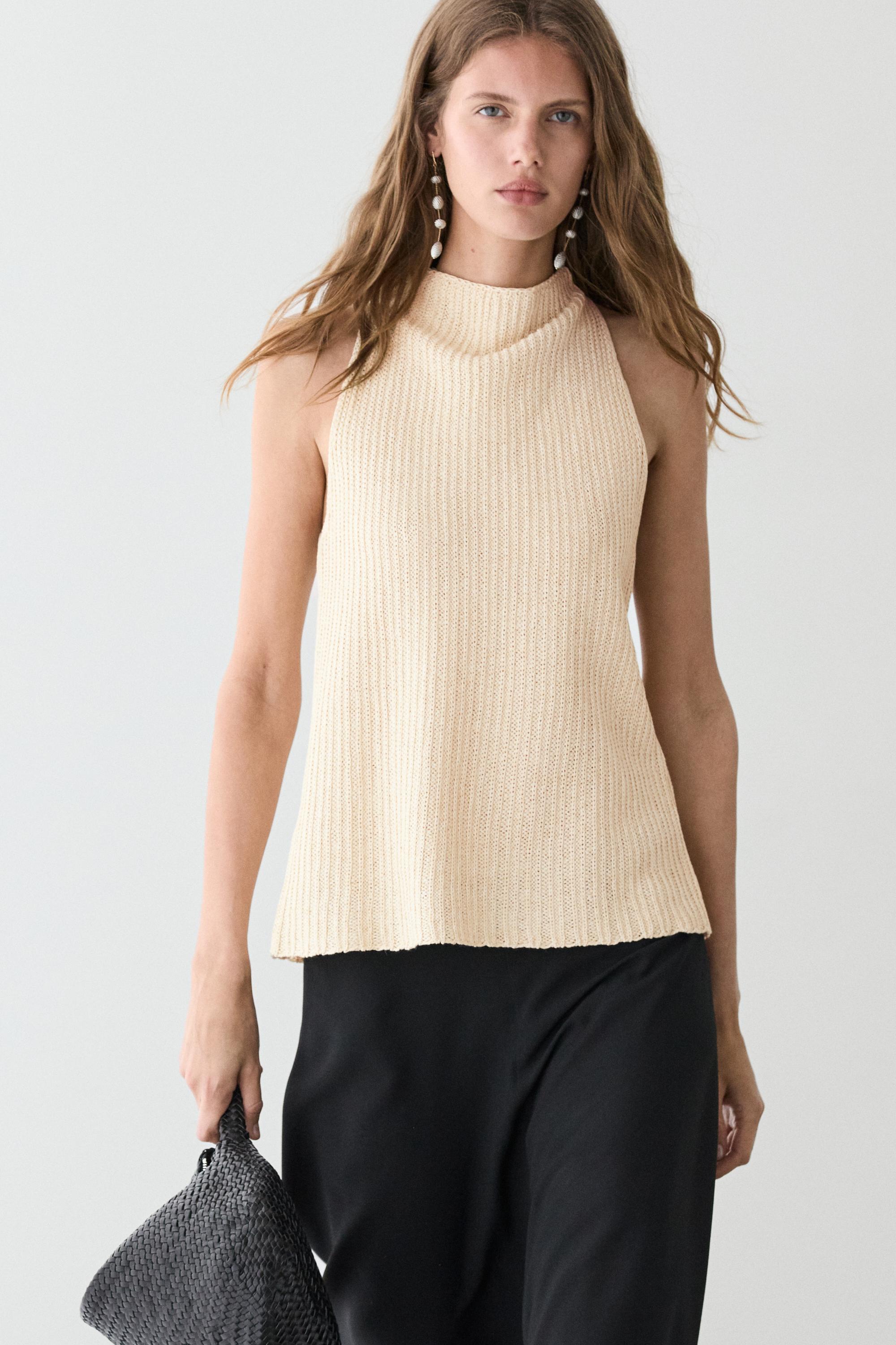 Top en maille avec lin