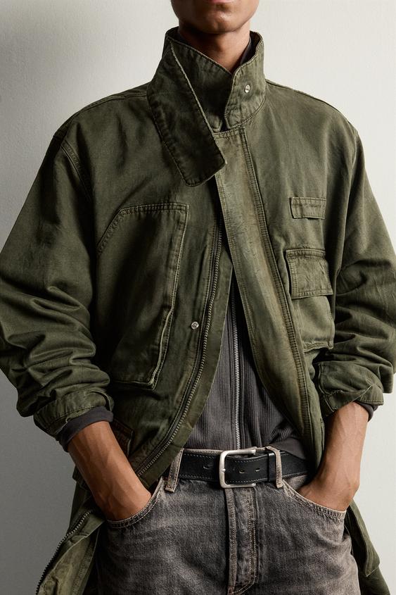 PARKA LAVÉE LYOCELL ET COTON - Kaki foncé de Zara - Image 6