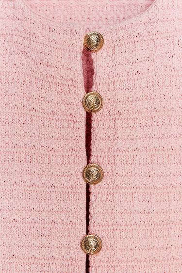 GILET EN MAILLE À VOLANTS - Rose de Zara - Image 5