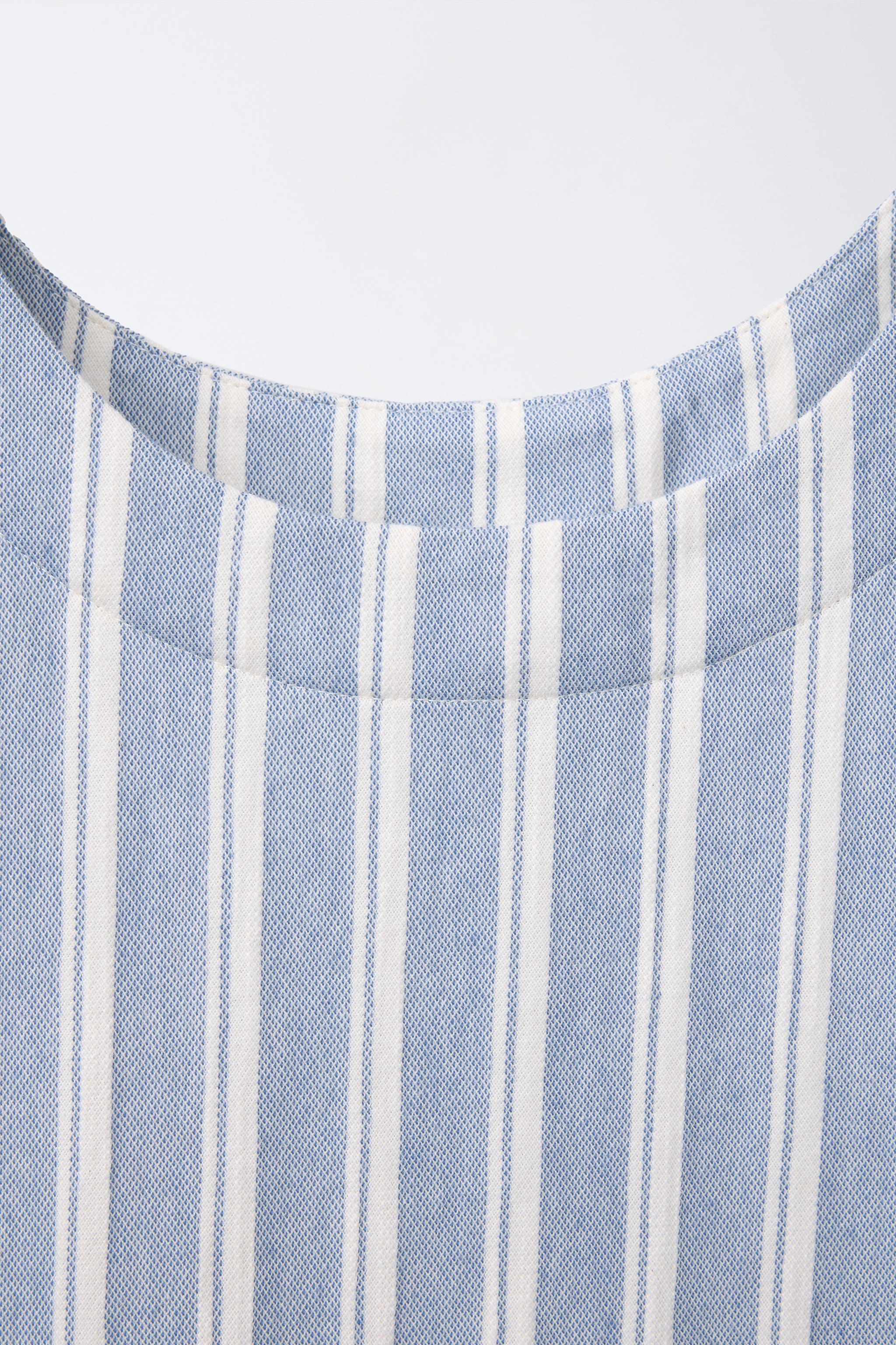 BOW TRIM STRIPED TOP - Blue | ZARA United States BOW TRIM STRIPED TOP - Blue | ZARA United States