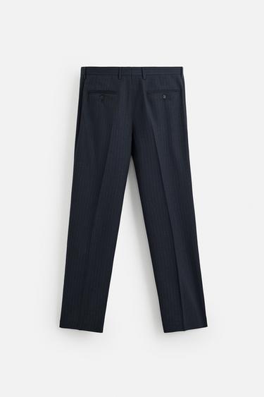 PINSTRIPED SUIT TROUSERS - Blue by Zara - Image 5
