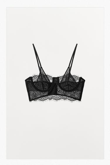 LACE UNDERWIRE BRA - Black by Zara