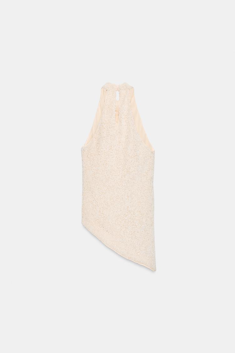 Top halter con lentejuelas de la colección ZW 3