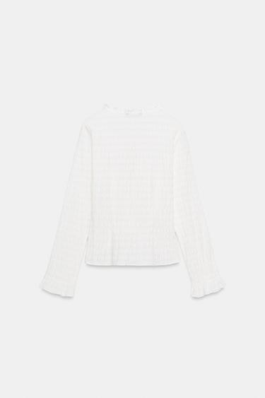 TOP NID D'ABEILLE À LACETS - Écru de Zara - Image 7